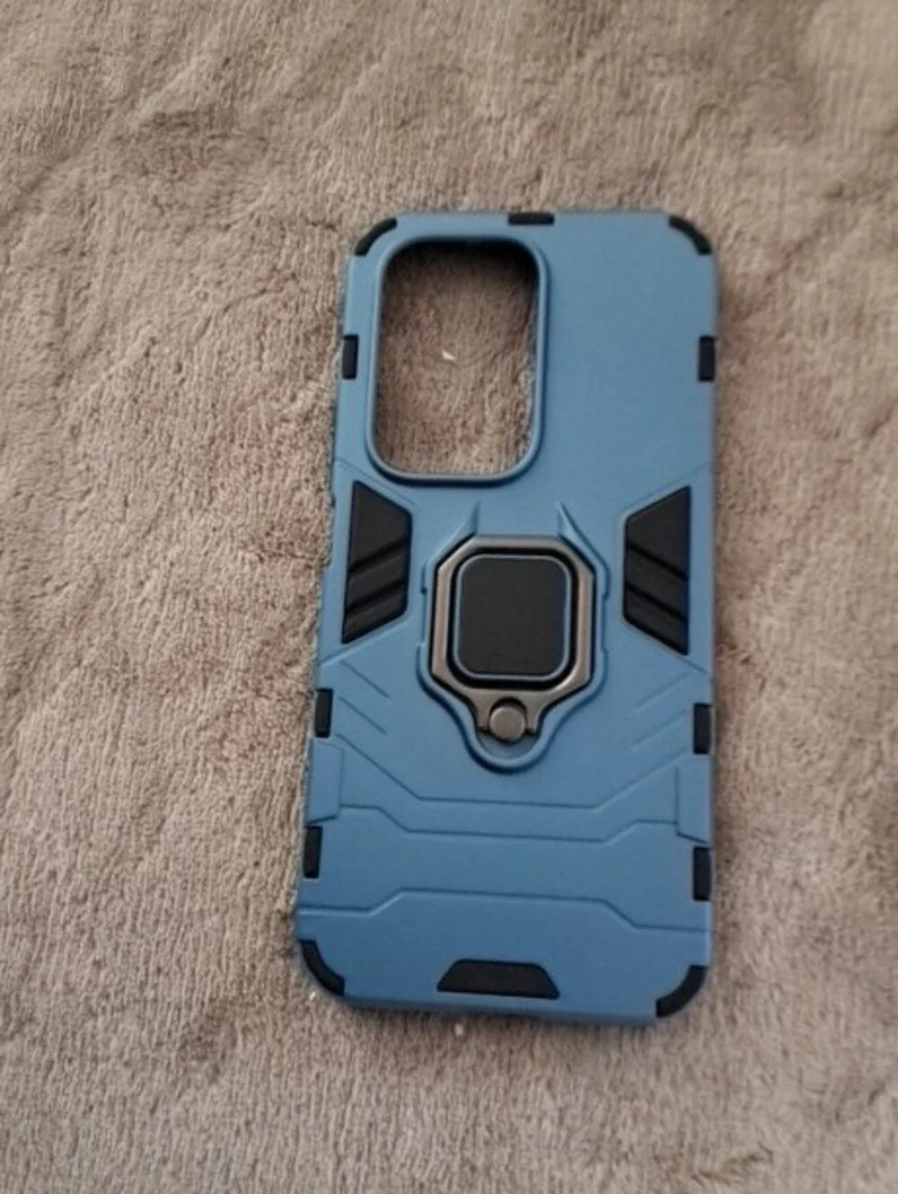 Protective Dual-Layer Phone Case with Ring Holder -1 Blue and 1 Black